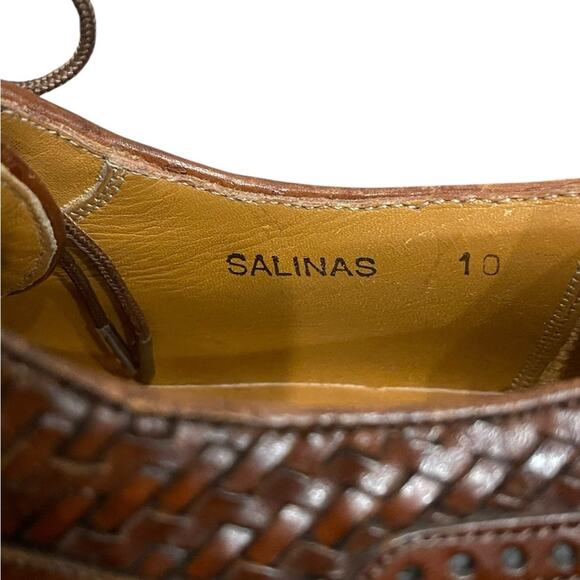 Mezlan Salinas Genuine Crocodile Brown Woven Leather Shoes Cap Toe Sz:10 main image 4